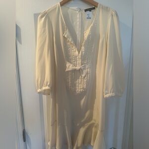 Nanette Lepore size 6 - Sheer Cream Dress with Bow